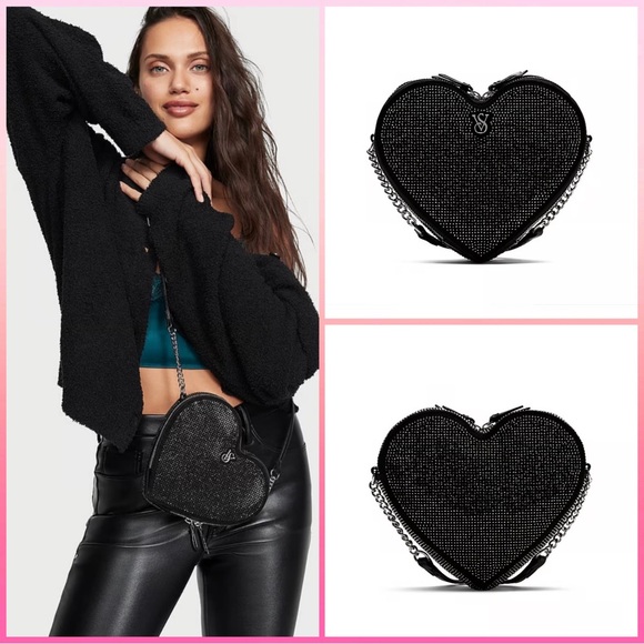 Heart Shape Rhinestone Bag